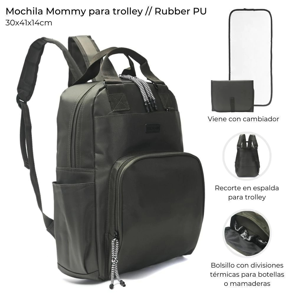 Mochila Mommy Para Trolley Verde Militar - Imagen 2