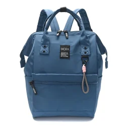 Mochila Boca De Pez Eve Nylon Con Llave Azul Francia 2